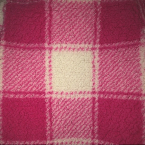 Carters Pink White Soft Plaid Sherpa Hooded Jumpsuit, snuggly bear ears 6mo NWT - Picture 12 of 12